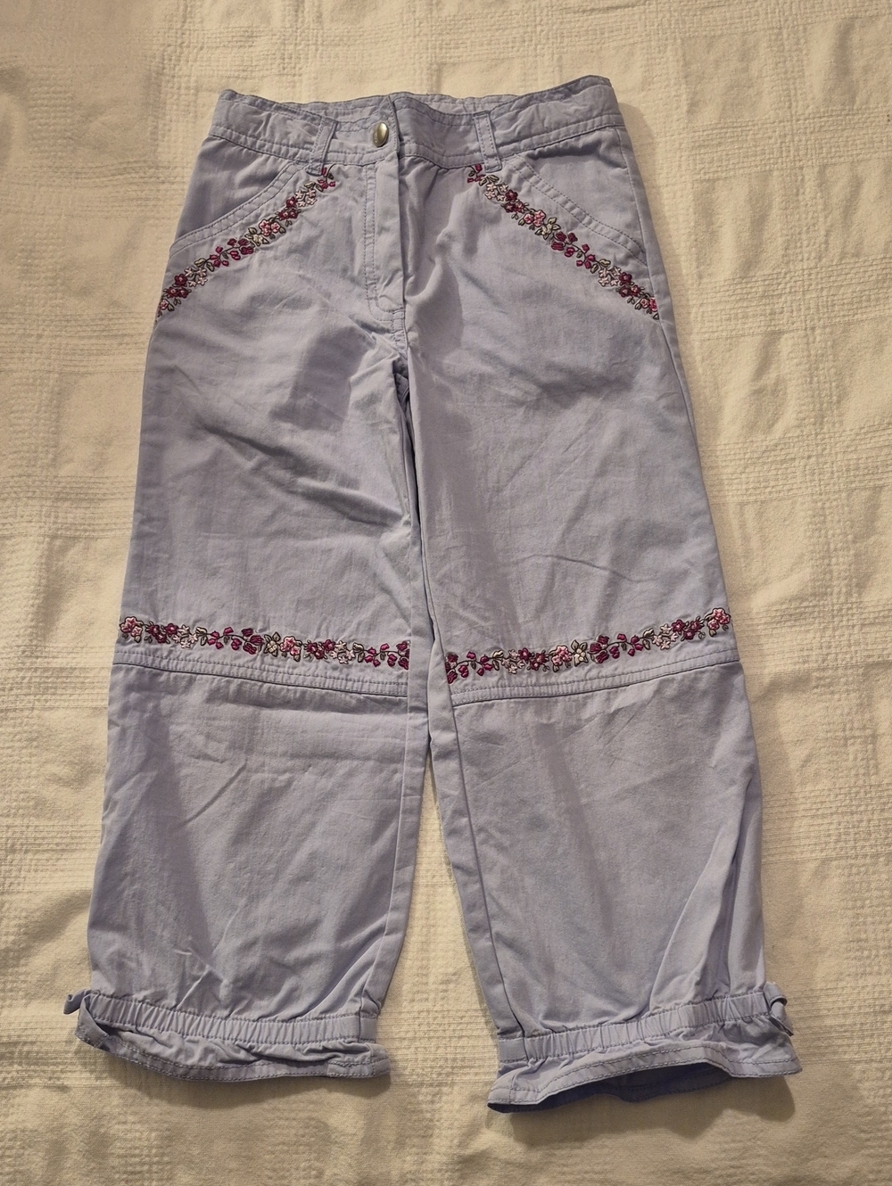 Gymboree girls size 7 cropped pants, light purple Romantic Garden line VGUC